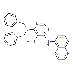 ChemSpider 2D Image | N~4~,N~4~-Dibenzyl-N~6~-(5-quinolinyl)-4,5,6-pyrimidinetriamine | C27H24N6