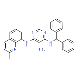 ChemSpider 2D Image | N~4~-(Diphenylmethyl)-N~6~-(2-methyl-8-quinolinyl)-4,5,6-pyrimidinetriamine | C27H24N6