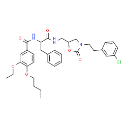 ChemSpider 2D Image | Nalpha-(4-Butoxy-3-ethoxybenzoyl)-N-({3-[2-(3-chlorophenyl)ethyl]-2-oxo-1,3-oxazolidin-5-yl}methyl)phenylalaninamide | C34H40ClN3O6