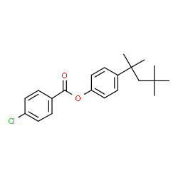 ChemSpider 2D Image | 4-(2,4,4-Trimethyl-2-pentanyl)phenyl 4-chlorobenzoate | C21H25ClO2