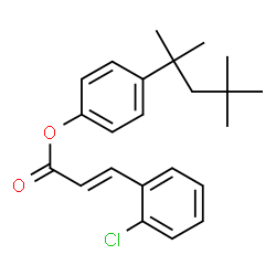 ChemSpider 2D Image | 4-(2,4,4-Trimethyl-2-pentanyl)phenyl (2E)-3-(2-chlorophenyl)acrylate | C23H27ClO2