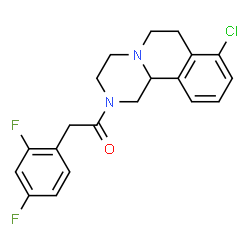 ChemSpider 2D Image | 1-(8-Chloro-1,3,4,6,7,11b-hexahydro-2H-pyrazino[2,1-a]isoquinolin-2-yl)-2-(2,4-difluorophenyl)ethanone | C20H19ClF2N2O