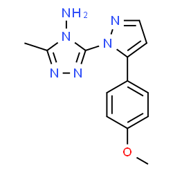 ChemSpider 2D Image | 3-[5-(4-Methoxyphenyl)-1H-pyrazol-1-yl]-5-methyl-4H-1,2,4-triazol-4-amine | C13H14N6O