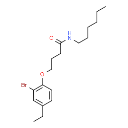 ChemSpider 2D Image | 4-(2-Bromo-4-ethylphenoxy)-N-hexylbutanamide | C18H28BrNO2