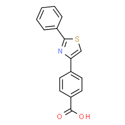 ChemSpider 2D Image | 4-(2-Phenyl-1,3-thiazol-4-yl)benzoic acid | C16H11NO2S