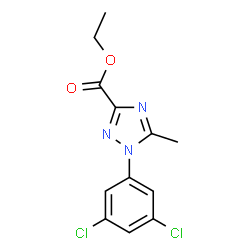 ChemSpider 2D Image | Ethyl 1-(3,5-dichlorophenyl)-5-methyl-1H-1,2,4-triazole-3-carboxylate | C12H11Cl2N3O2