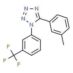ChemSpider 2D Image | 5-(3-Methylphenyl)-1-[3-(trifluoromethyl)phenyl]-1H-tetrazole | C15H11F3N4