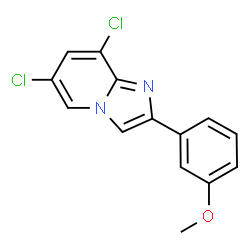 ChemSpider 2D Image | 6,8-Dichloro-2-(3-methoxyphenyl)imidazo[1,2-a]pyridine | C14H10Cl2N2O