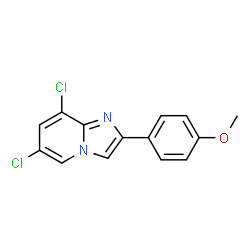ChemSpider 2D Image | 6,8-Dichloro-2-(4-methoxyphenyl)imidazo[1,2-a]pyridine | C14H10Cl2N2O