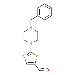 ChemSpider 2D Image | 2-(4-Benzyl-1-piperazinyl)-1,3-thiazole-5-carbaldehyde | C15H17N3OS
