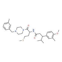ChemSpider 2D Image | 3-(4-Methoxy-3-methylphenyl)-4-methyl-N-{1-[4-(3-methylbenzyl)-1-piperazinyl]-4-(methylsulfanyl)-1-oxo-2-butanyl}pentanamide | C31H45N3O3S