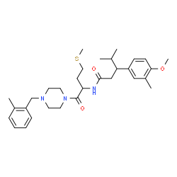 ChemSpider 2D Image | 3-(4-Methoxy-3-methylphenyl)-4-methyl-N-{1-[4-(2-methylbenzyl)-1-piperazinyl]-4-(methylsulfanyl)-1-oxo-2-butanyl}pentanamide | C31H45N3O3S