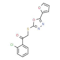 ChemSpider 2D Image | 1-(2-Chlorophenyl)-2-{[5-(2-furyl)-1,3,4-oxadiazol-2-yl]sulfanyl}ethanone | C14H9ClN2O3S