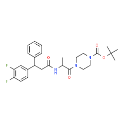 ChemSpider 2D Image | 2-Methyl-2-propanyl 4-{N-[3-(3,4-difluorophenyl)-3-phenylpropanoyl]alanyl}-1-piperazinecarboxylate | C27H33F2N3O4