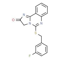 ChemSpider 2D Image | 5-[(3-Fluorobenzyl)sulfanyl]imidazo[1,2-c]quinazolin-2(3H)-one | C17H12FN3OS