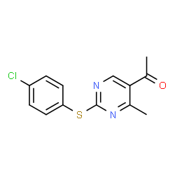 ChemSpider 2D Image | 1-{2-[(4-Chlorophenyl)sulfanyl]-4-methyl-5-pyrimidinyl}ethanone | C13H11ClN2OS
