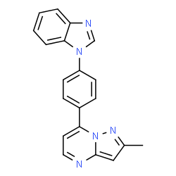 ChemSpider 2D Image | 7-[4-(1H-Benzimidazol-1-yl)phenyl]-2-methylpyrazolo[1,5-a]pyrimidine | C20H15N5