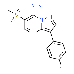 ChemSpider 2D Image | 3-(4-Chlorophenyl)-6-(methylsulfonyl)pyrazolo[1,5-a]pyrimidin-7-amine | C13H11ClN4O2S