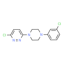 ChemSpider 2D Image | 3-Chloro-6-[4-(3-chlorophenyl)-1-piperazinyl]pyridazine | C14H14Cl2N4