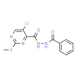 ChemSpider 2D Image | N'-Benzoyl-5-chloro-2-(methylsulfanyl)-4-pyrimidinecarbohydrazide | C13H11ClN4O2S