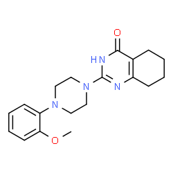 ChemSpider 2D Image | 4-quinazolinol, 5,6,7,8-tetrahydro-2-[4-(2-methoxyphenyl)-1-piperazinyl]- | C19H24N4O2
