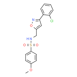 ChemSpider 2D Image | N-{[3-(2-Chlorophenyl)-1,2-oxazol-5-yl]methyl}-4-methoxybenzenesulfonamide | C17H15ClN2O4S