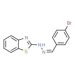 ChemSpider 2D Image | 2-[(2Z)-2-(4-Bromobenzylidene)hydrazino]-1,3-benzothiazole | C14H10BrN3S