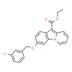 ChemSpider 2D Image | Ethyl 3-[(3-chlorobenzyl)oxy]pyrido[1,2-a]indole-10-carboxylate | C22H18ClNO3