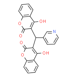 ChemSpider 2D Image | 3,3'-(3-Pyridinylmethylene)bis(4-hydroxy-2H-chromen-2-one) | C24H15NO6