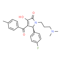 ChemSpider 2D Image | 1-[3-(Dimethylamino)propyl]-5-(4-fluorophenyl)-3-hydroxy-4-(4-methylbenzoyl)-1,5-dihydro-2H-pyrrol-2-one | C23H25FN2O3