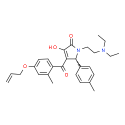 ChemSpider 2D Image | 4-[4-(Allyloxy)-2-methylbenzoyl]-1-[2-(diethylamino)ethyl]-3-hydroxy-5-(4-methylphenyl)-1,5-dihydro-2H-pyrrol-2-one | C28H34N2O4