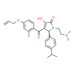 ChemSpider 2D Image | 4-[4-(Allyloxy)-2-methylbenzoyl]-1-[2-(dimethylamino)ethyl]-3-hydroxy-5-(4-isopropylphenyl)-1,5-dihydro-2H-pyrrol-2-one | C28H34N2O4