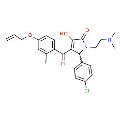 ChemSpider 2D Image | 4-[4-(Allyloxy)-2-methylbenzoyl]-5-(4-chlorophenyl)-1-[2-(dimethylamino)ethyl]-3-hydroxy-1,5-dihydro-2H-pyrrol-2-one | C25H27ClN2O4