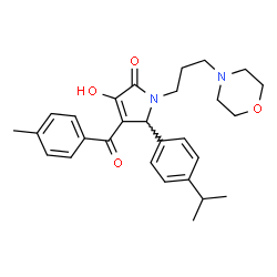 ChemSpider 2D Image | 3-Hydroxy-5-(4-isopropylphenyl)-4-(4-methylbenzoyl)-1-[3-(4-morpholinyl)propyl]-1,5-dihydro-2H-pyrrol-2-one | C28H34N2O4