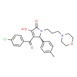 ChemSpider 2D Image | 4-(4-Chlorobenzoyl)-3-hydroxy-5-(4-methylphenyl)-1-[3-(4-morpholinyl)propyl]-1,5-dihydro-2H-pyrrol-2-one | C25H27ClN2O4
