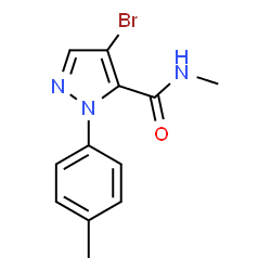 ChemSpider 2D Image | 4-Bromo-N-methyl-1-(4-methylphenyl)-1H-pyrazole-5-carboxamide | C12H12BrN3O