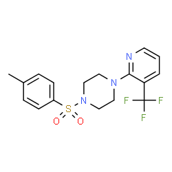 ChemSpider 2D Image | 1-[(4-Methylphenyl)sulfonyl]-4-[3-(trifluoromethyl)-2-pyridinyl]piperazine | C17H18F3N3O2S