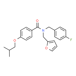ChemSpider 2D Image | N-(4-Fluorobenzyl)-N-(2-furylmethyl)-4-isobutoxybenzamide | C23H24FNO3