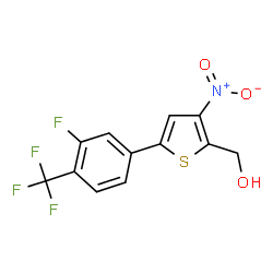 ChemSpider 2D Image | {5-[3-Fluoro-4-(trifluoromethyl)phenyl]-3-nitro-2-thienyl}methanol | C12H7F4NO3S
