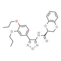ChemSpider 2D Image | N-[4-(3,4-Dipropoxyphenyl)-1,2,5-oxadiazol-3-yl]-2,3-dihydro-1,4-benzodioxine-2-carboxamide | C23H25N3O6