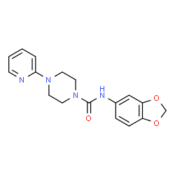 ChemSpider 2D Image | N-(1,3-Benzodioxol-5-yl)-4-(2-pyridinyl)-1-piperazinecarboxamide | C17H18N4O3