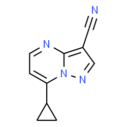 ChemSpider 2D Image | 7-Cyclopropylpyrazolo[1,5-a]pyrimidine-3-carbonitrile | C10H8N4