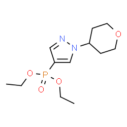 ChemSpider 2D Image | Diethyl [1-(tetrahydro-2H-pyran-4-yl)-1H-pyrazol-4-yl]phosphonate | C12H21N2O4P