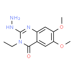ChemSpider 2D Image | 3-ethyl-2-hydrazinyl-6,7-dimethoxyquinazolin-4-one | C12H16N4O3