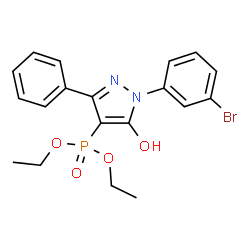 ChemSpider 2D Image | Diethyl [1-(3-bromophenyl)-5-hydroxy-3-phenyl-1H-pyrazol-4-yl]phosphonate | C19H20BrN2O4P