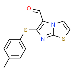 ChemSpider 2D Image | 6-[(4-Methylphenyl)sulfanyl]imidazo[2,1-b][1,3]thiazole-5-carbaldehyde | C13H10N2OS2