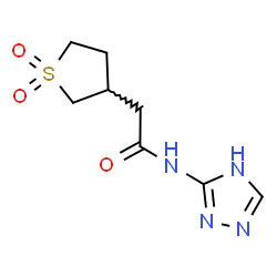 ChemSpider 2D Image | 2-(1,1-Dioxidotetrahydro-3-thiophenyl)-N-(1H-1,2,4-triazol-3-yl)acetamide | C8H12N4O3S