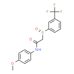 ChemSpider 2D Image | N-(4-Methoxyphenyl)-2-{[3-(trifluoromethyl)phenyl]sulfinyl}acetamide | C16H14F3NO3S