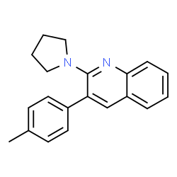 ChemSpider 2D Image | 3-(4-Methylphenyl)-2-(1-pyrrolidinyl)quinoline | C20H20N2