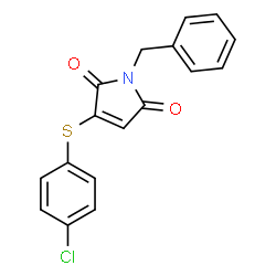 ChemSpider 2D Image | 1-Benzyl-3-[(4-chlorophenyl)sulfanyl]-1H-pyrrole-2,5-dione | C17H12ClNO2S